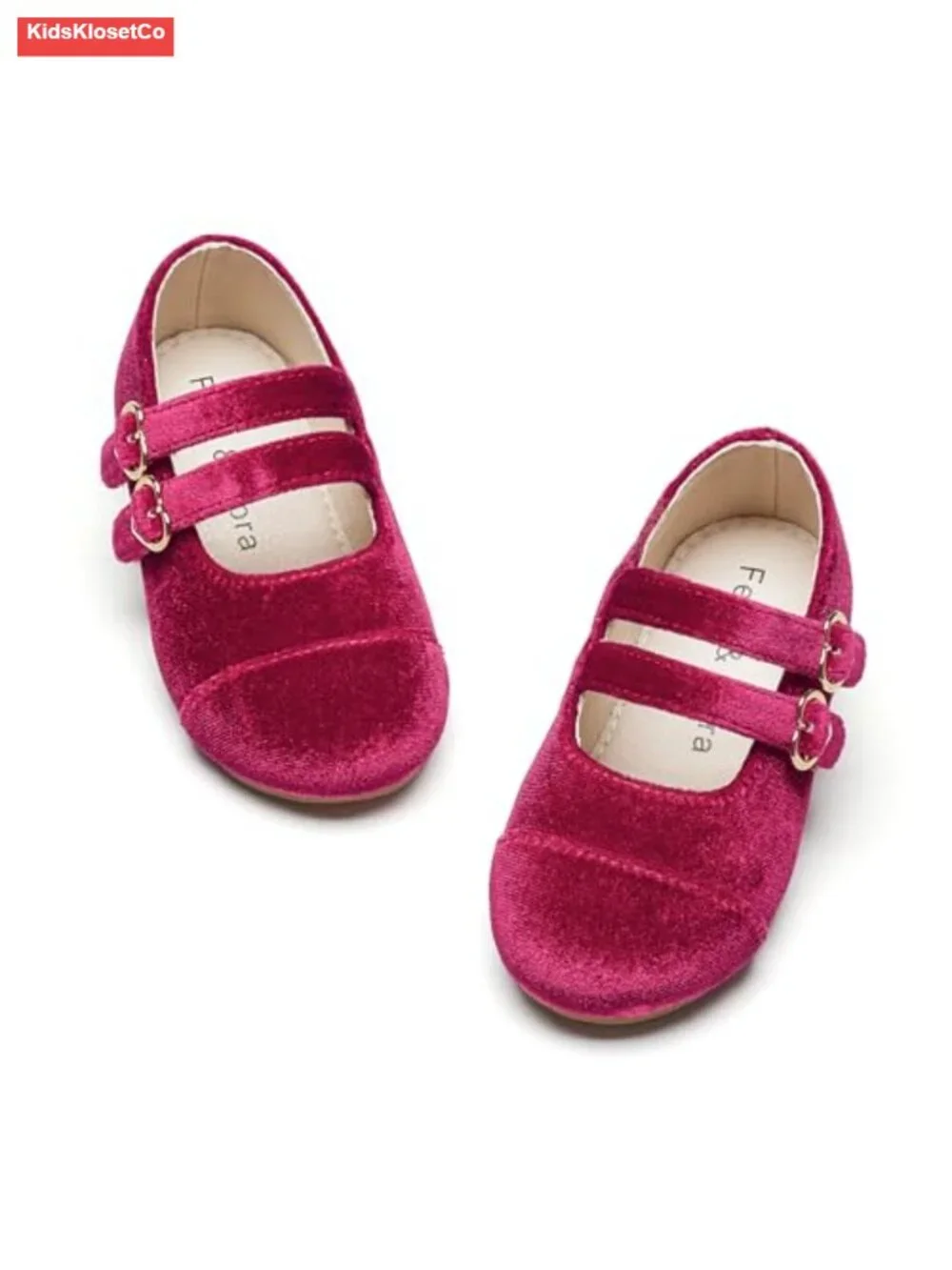 Toddler Girls Mary Jane Flats Velvet Dress Shoes